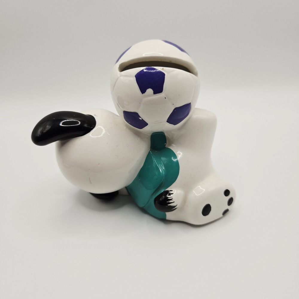 Sanrio Pochacco‎ Playing with Ball VTG Pottery Piggy Bank 11cm / 4.33 Inch Long - Picture 3 of 5